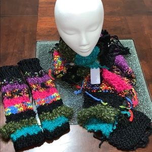 NWT scarf and fingerless glove set